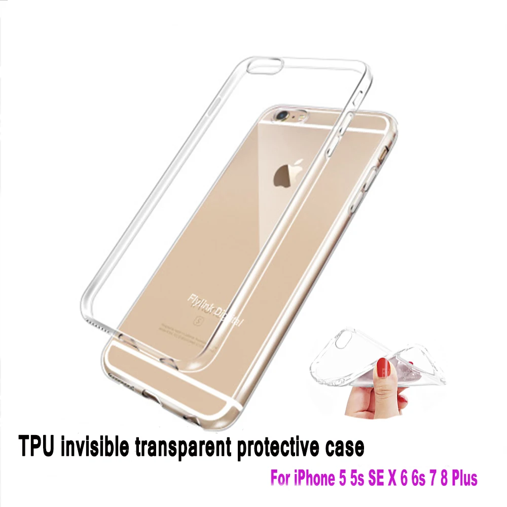 Ультратонкий Мягкий Прозрачный чехол из ТПУ для iPhone 6 7 8 Plus прозрачный мягкий