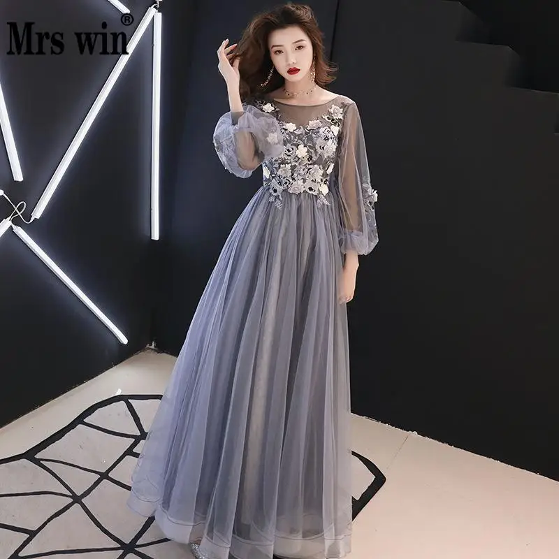 Vestido de festa 2019 Mrs Win винтажные вечерние платья трапециевидной формы с круглым