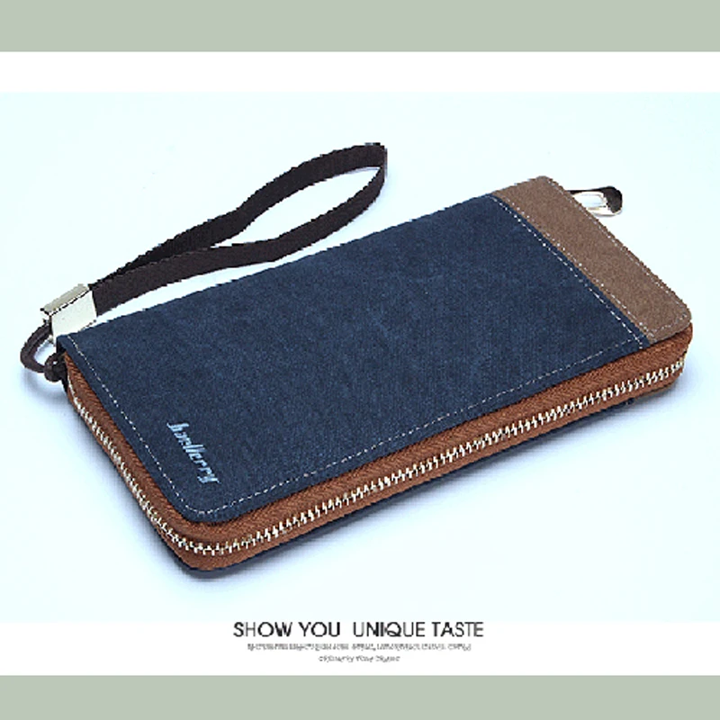 Лидер продаж модные мужские кошельки Ретро стиль Холщовый кошелек на молнии
