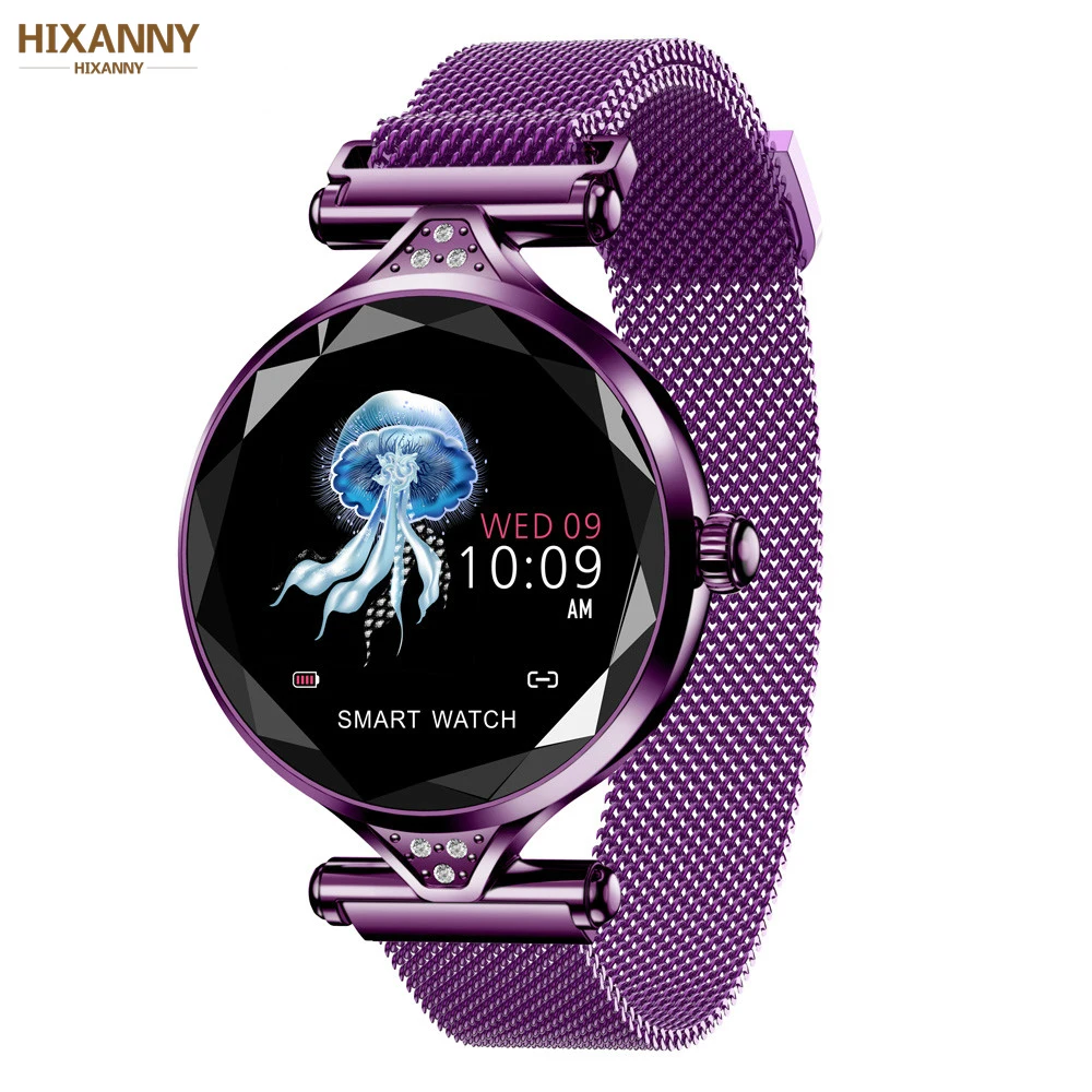 Для женщин модные часы Smart Watch крови Давление сердечного ритма монитор наблюдения за сном шагомер роскошные женские умные часы подарок для девочки