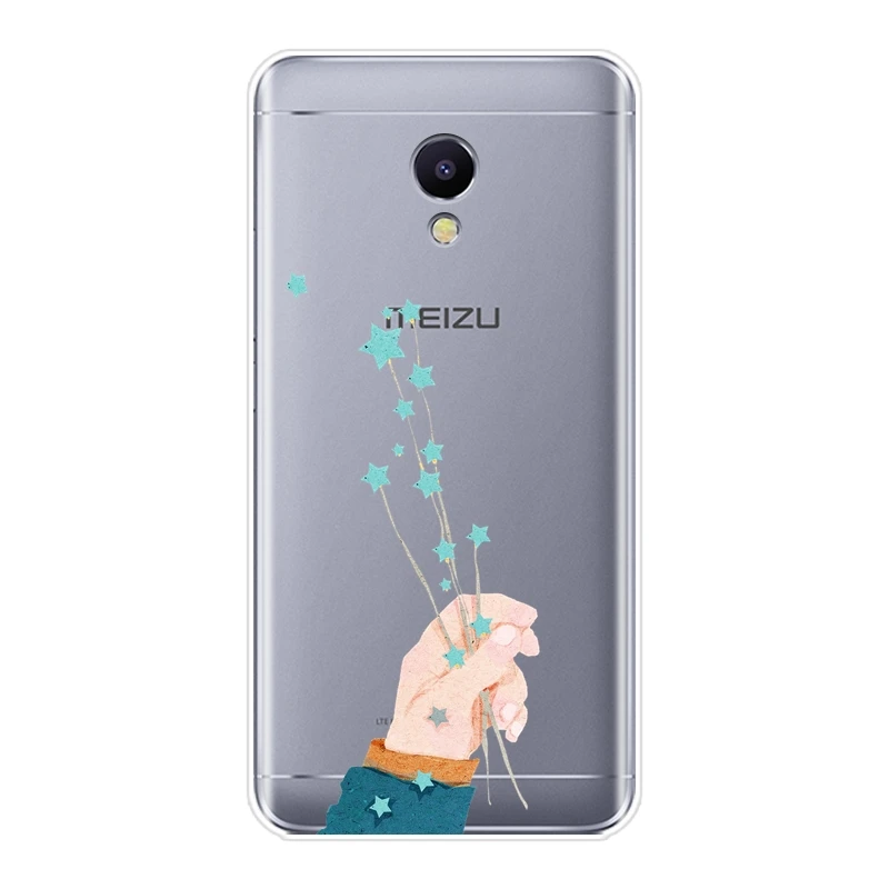 Чехол для телефона Meizu M6 M5 M3 M2 Note мягкий силиконовый чехол с цветочным принтом и