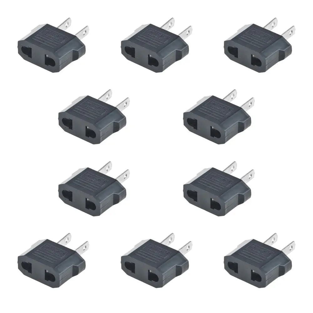 100 Pcs/lot High quality European Euro Eu AU to US/USA Plug Power Socket Travel Charger Adapter Plug Outlet Converter Adapter