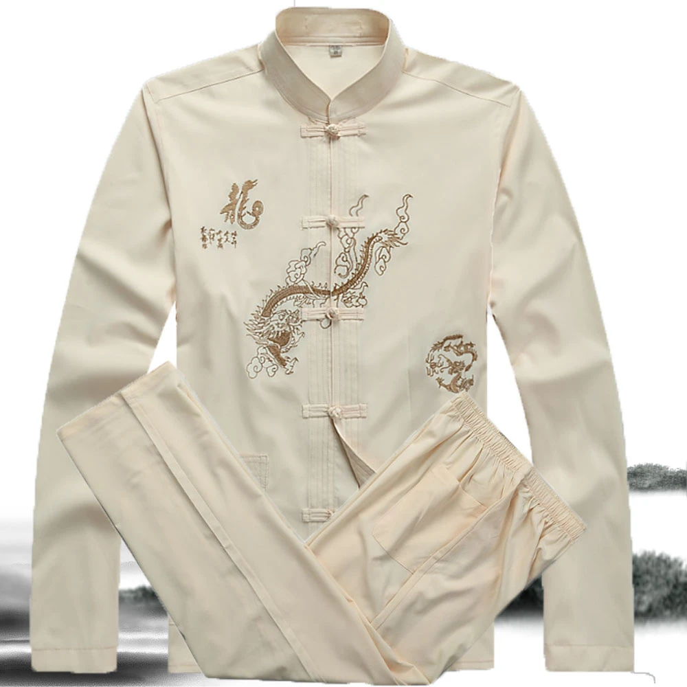 Униформа тайчи традиционный китайский костюм Тан одежда кунг фу рубашка Чун в