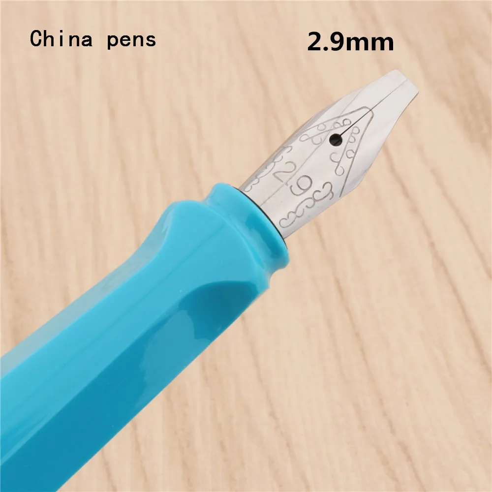 Роскошный Jinhao 873 небесно-голубая английская каллиграфия Duckbill параллельная художественная ручка цветок тело плоская тибетская Арабская авторучка - Цвет: 2.9mm-pen