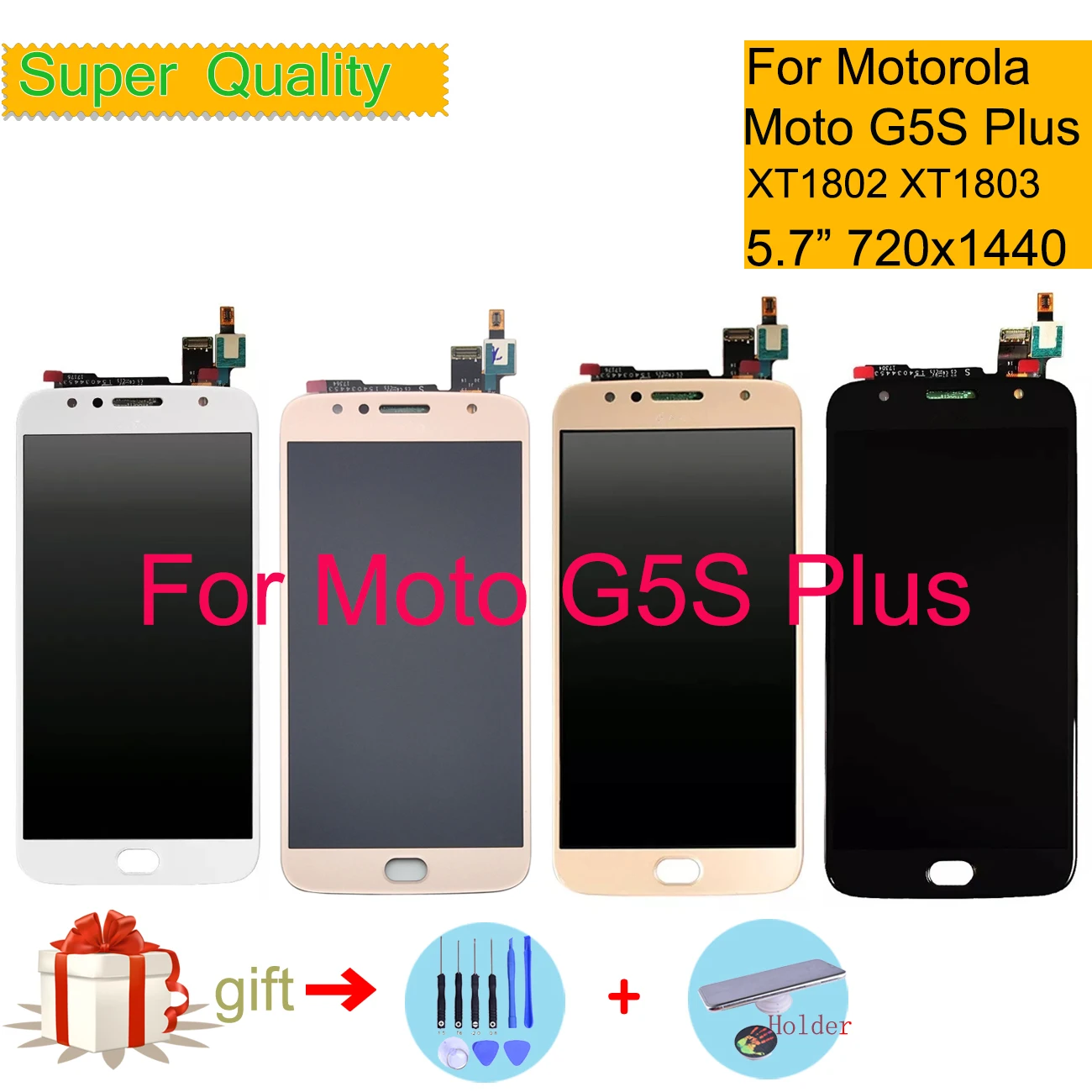 

ЖК-дисплей для Motorola Moto G5S Plus, сенсорный экран с дигитайзером и датчиком в сборе, монитор XT1802, XT1803, XT1805, XT1086