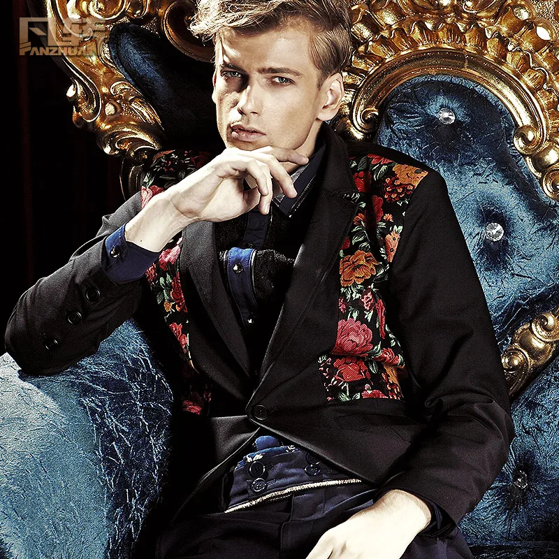 Бесплатная доставка новый модный мужской Тонкий Повседневный осенний костюм с