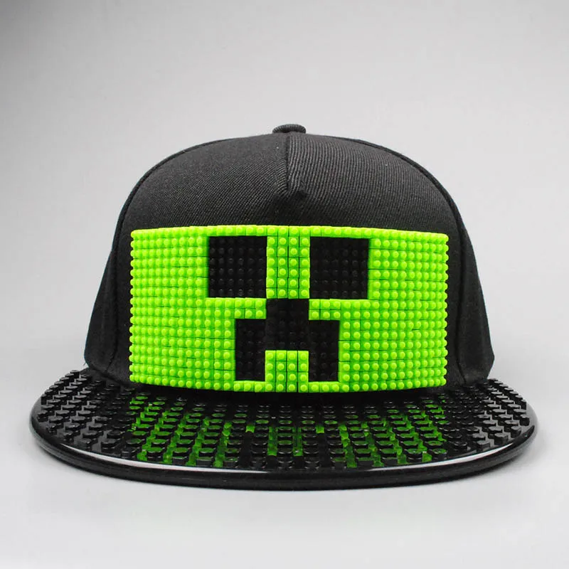 Новые головоломки игры блоки DIY лего бейсбольная шляпа Боб Марли пиксели супергерой папа шапки Snapback кепки для мужчин и женщин Съемный - Цвет: m3