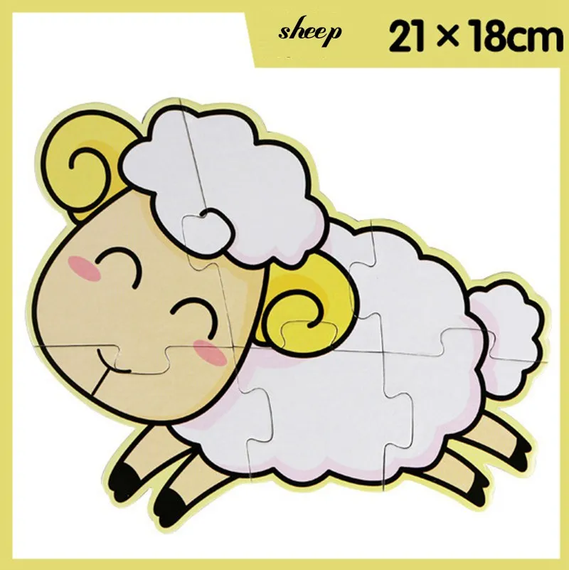 sheep Большой размер, Детские пазлы для раннего образования, детские игрушки Waldorf Монтессори, детские игрушки, Мультяшные ВОДОНЕПРОНИЦАЕМЫЕ БУМАЖНЫЕ Пазлы T0284 - Цвет: sheep