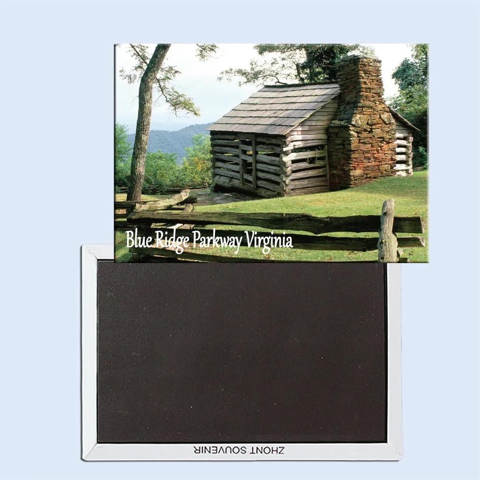 Бревенчатая кабина Blue Ridge Parkway Virginia магнитные наклейки на холодильник