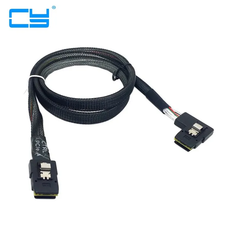 

Ultra Slim Flat Left Angled 90 Degree Mini SAS 36pin SFF-8087 to 8087 Data Raid Cable 50cm 0.5m