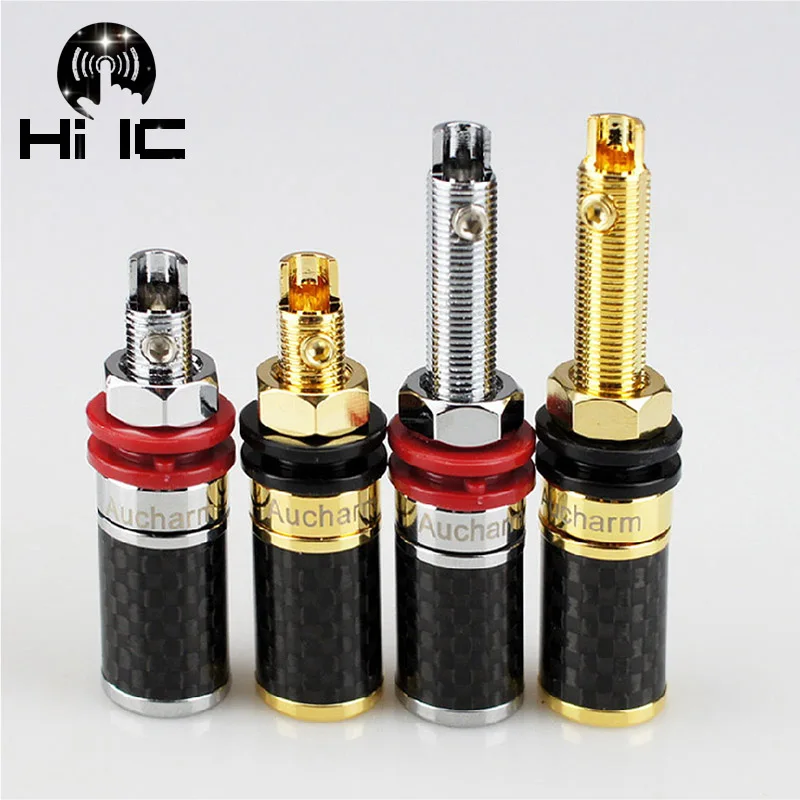 1 пара 4N медный Карбон Fber пара терминалов красный черный разъем HiFi усилитель клемма Клеммная клемма динамик