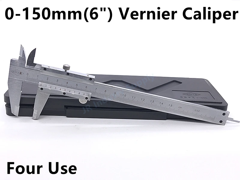 

0~150mm 6 Inch 0.02mm Carbon Steel Vernier Caliper Rule Micrometer Gauge/measuring Instrument Worldwide