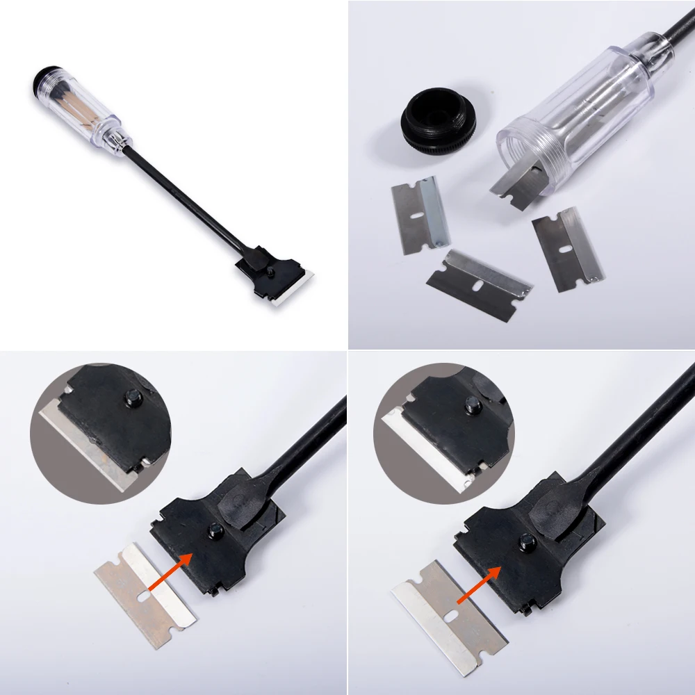 FOSHIO автомобиля Стикеры жидкость для снятия пыли Чистящая бритва скребок + 2 шт 1 5