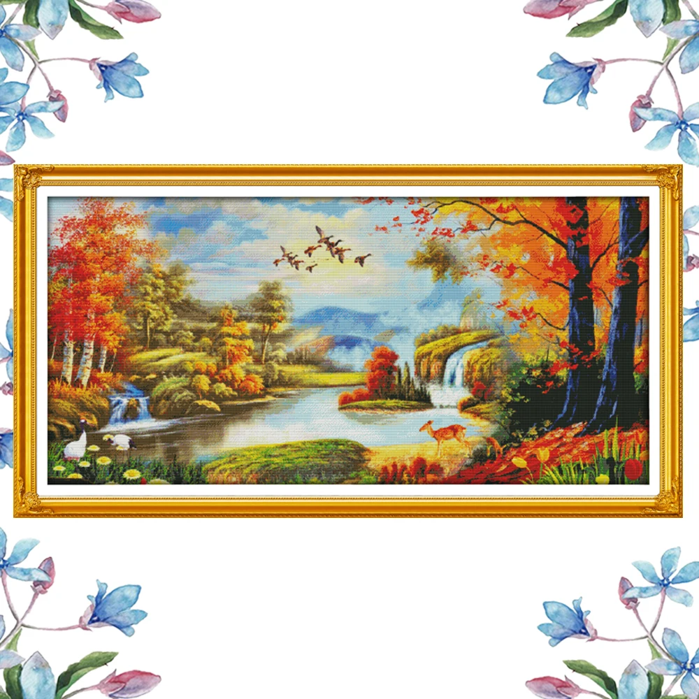 Вышивка крестиком NKF на удачу рисунок в китайском стиле вышивка для домашнего