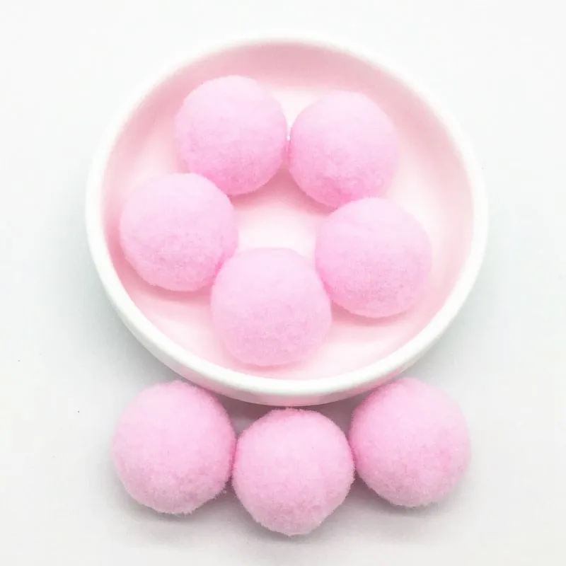 30mm 13Pink Розовый красный помпон меховые шары DIY мягкие помпоны ручной работы помпоны Свадебные украшения клей на ткани аксессуары 8 мм до 30 мм 20 г - Цвет: 30mm 13Pink