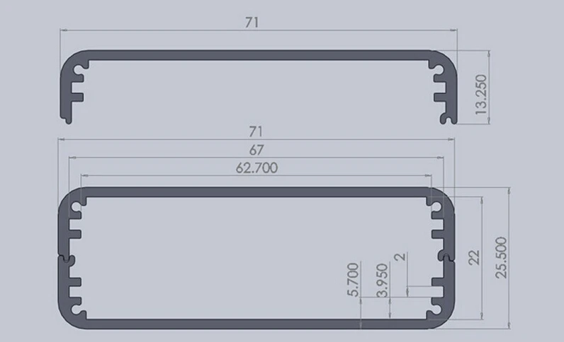 Алюминиевый корпус усилителя szomk 26*71*100 мм черный алюминиевый экструзионный ящик