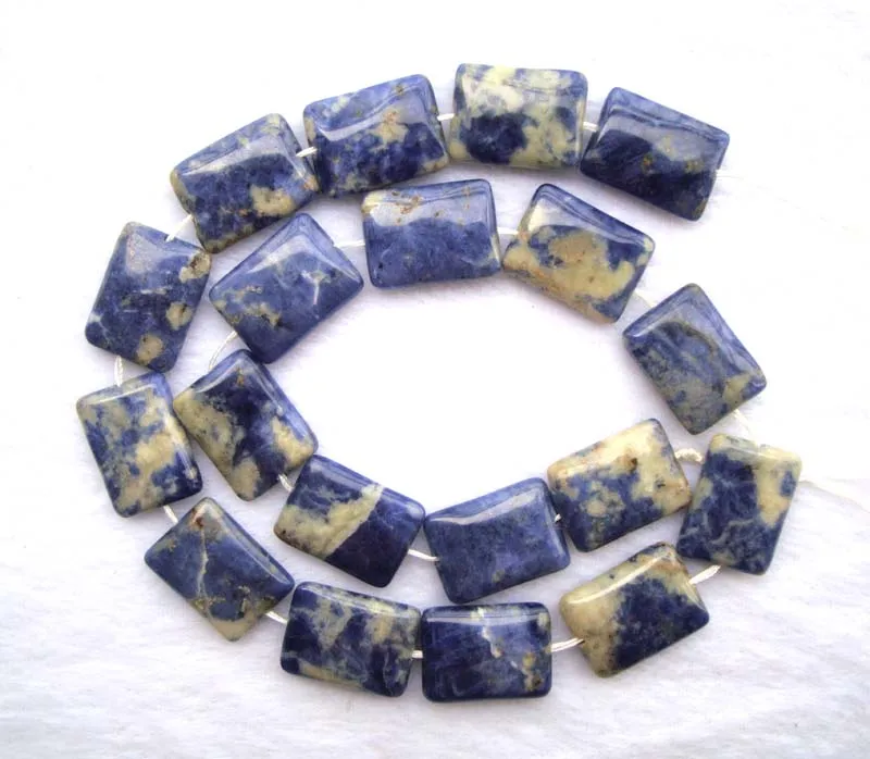 Natural Sodalite Flat Rectangle Shape 15*20mm Loose Beads For Jewelry Making DIY Bracelet Necklace Earrings | Украшения и