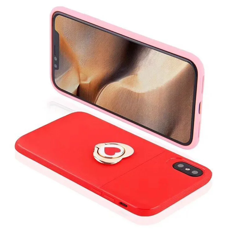 Милое сердце Магнитный держатель кольцо чехол для телефона iPhone XR XS Max 7 X S9 RD07 360