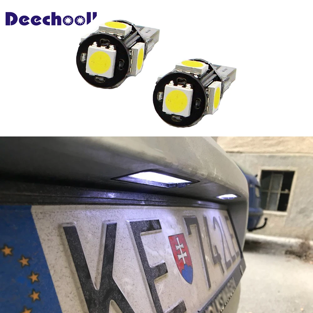 2xcar светодиодный светильник лампы для VW Polo 6R Canbus холодный белый T10 W5W 5SMD номерной