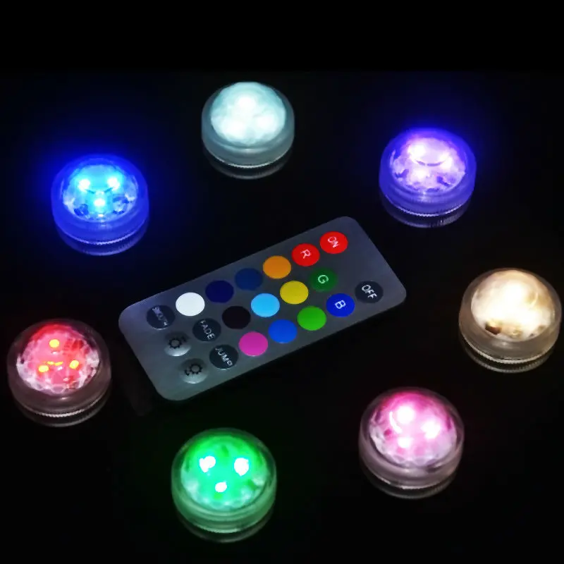 50pcs/Lot Remote Control Waterproof Wedding Centerpiece Lighting RGB LED Under Vase Base Lights