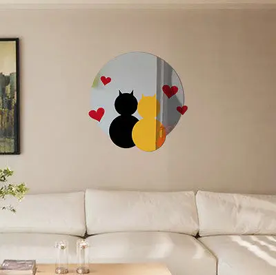 Кошек акриловые наклейки &quotлюбящим сердцем&quot кошки декор настенные зеркала