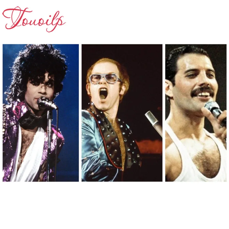

Набор для алмазной живописи Freddie Mercury, Elton John & Prince, 3 шт.