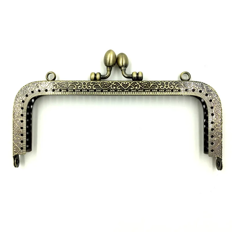 

3 шт. Модный бронзовый клатч «сделай сам», металлическая прямоугольная рамка, застежки с поцелуем, ручка с блокировкой, 15,5x9 см