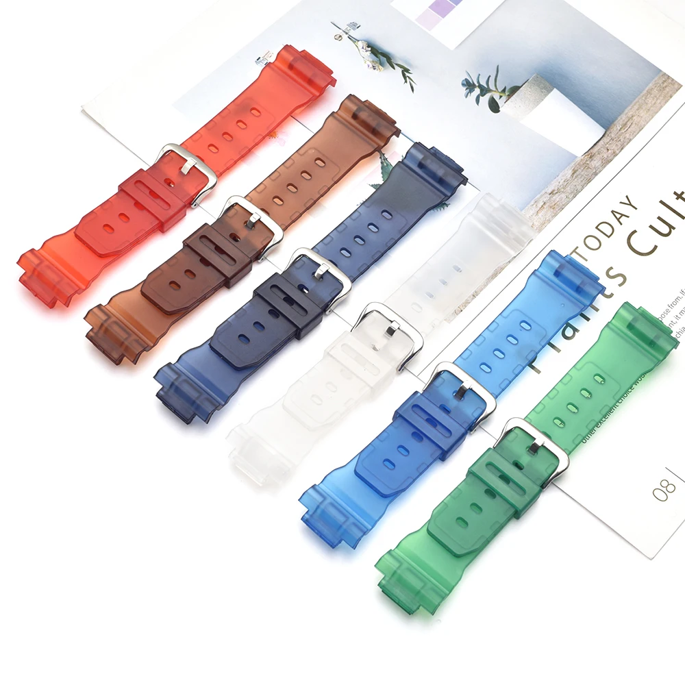 

16mm Watchband For G-shock GW-M5610 DW-6900 GW-M5600 DW-5600 G5700 Covex interface16mm TPU Watch Band Strap