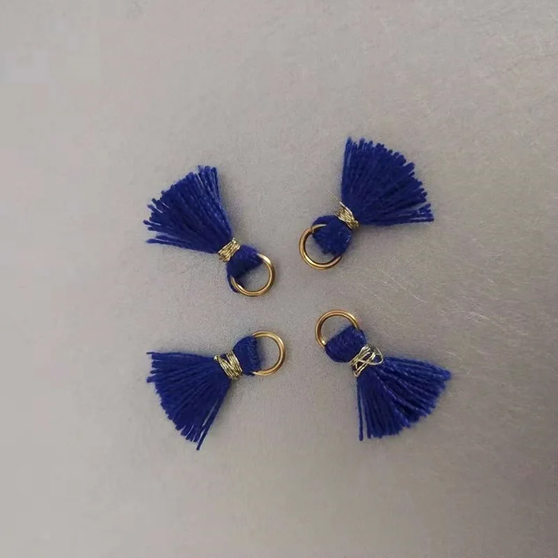 Sapphire bluec 10 шт. 1 см мини хлопок резьба кисточкой DIY кулон для самостоятельного изготовления ювелирных изделий браслет брелок Подвеска для телефона поиск ремесло кисточки - Цвет: Sapphire bluec