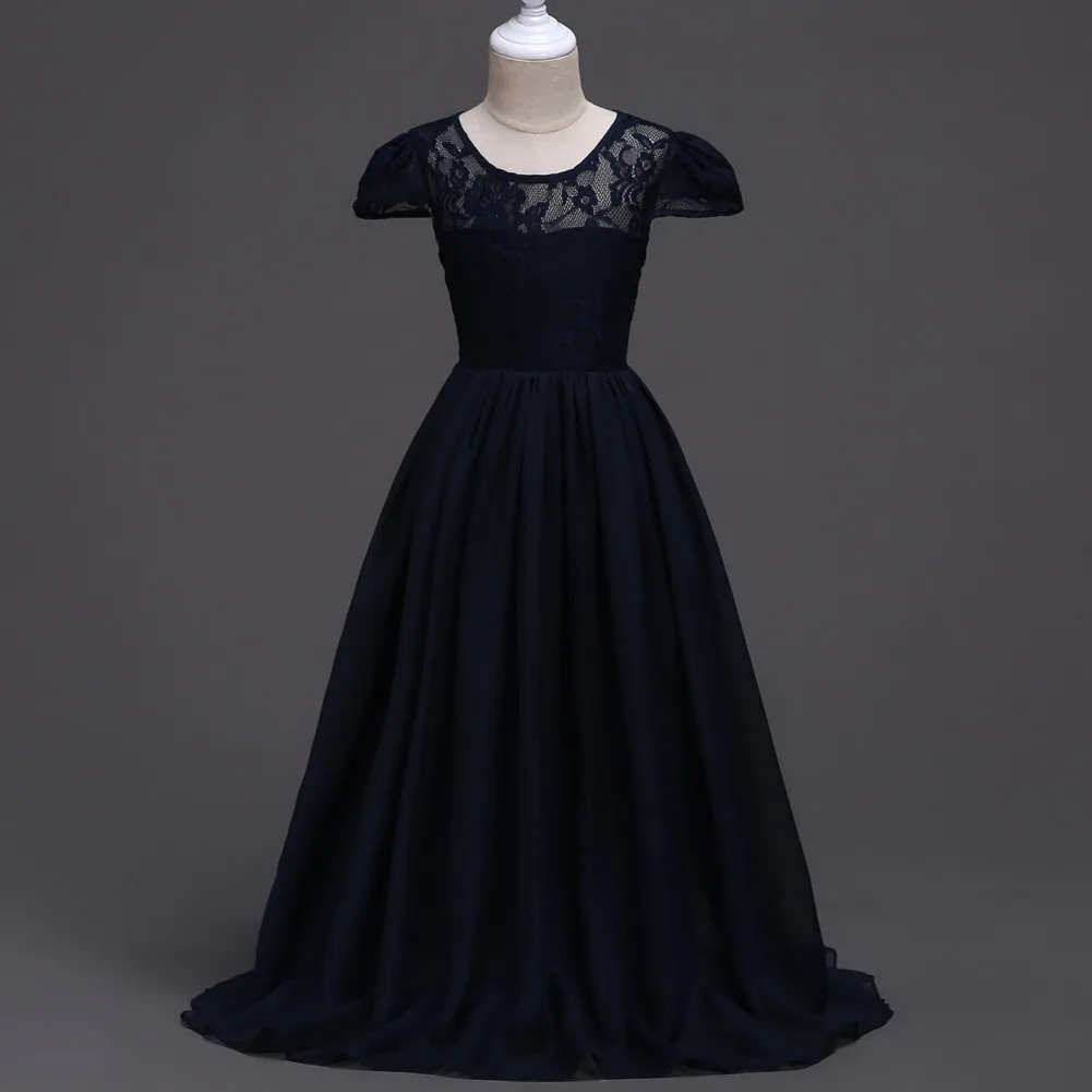 Модные длинные шифоновые платья с рукавами-крылышками для девочек вечеринки и