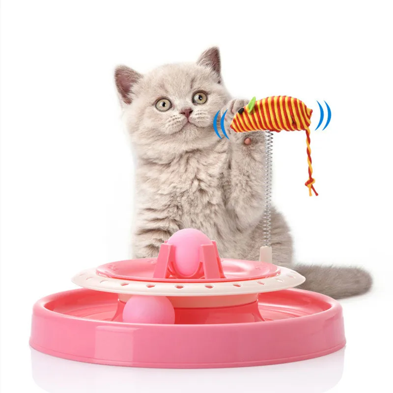 Забавный ловить мышь движения кошек игрушки Pet Crazy диск с шариком Интерактивная
