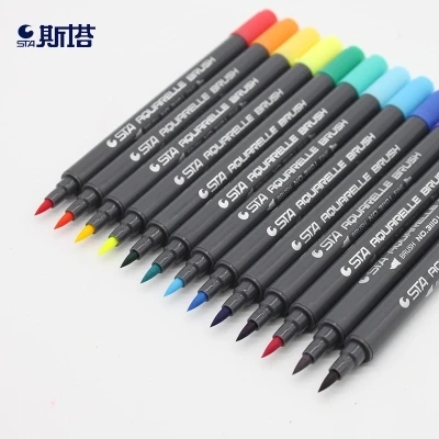 JIANWU 12 24 36 48 80 цветов s/набор STA3110 цветная мягкая кисть с мультяшным рисунком ручка