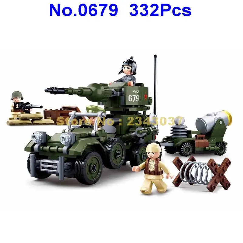 Sluban 0679 332 шт. военные блоки 2 ой мировой войны Ww2 Быстрая атака бронированный