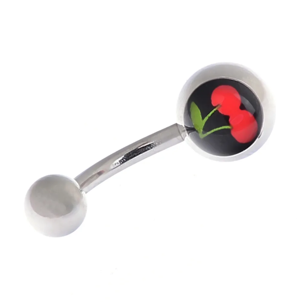 10 шт./лот гвоздики из хирургической стали для пупка Кольца Череп Пламя вишня