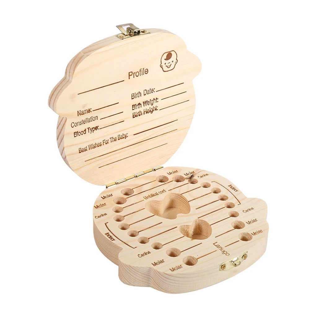 

Baby Boy Girl Wooden Teeth Save Box Baby Teeth Box Save Organizer Milk Teeth Box Tooth Storage Box