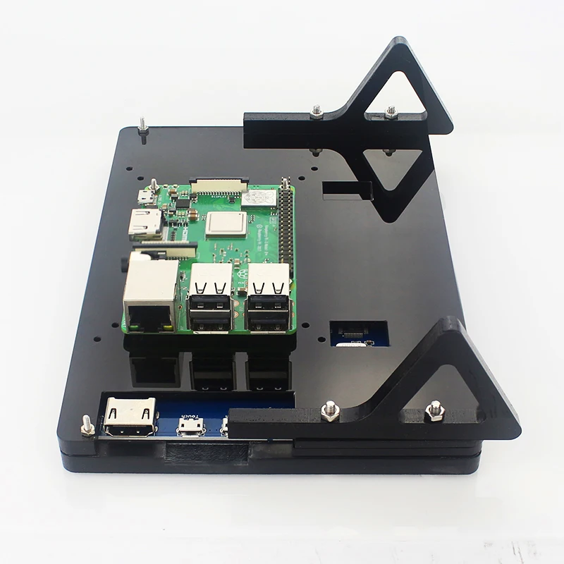 7 дюймов ЖК дисплей Дисплей сенсорный Экран Корпус кронштейн для Raspberry Pi 4/3B +/3B