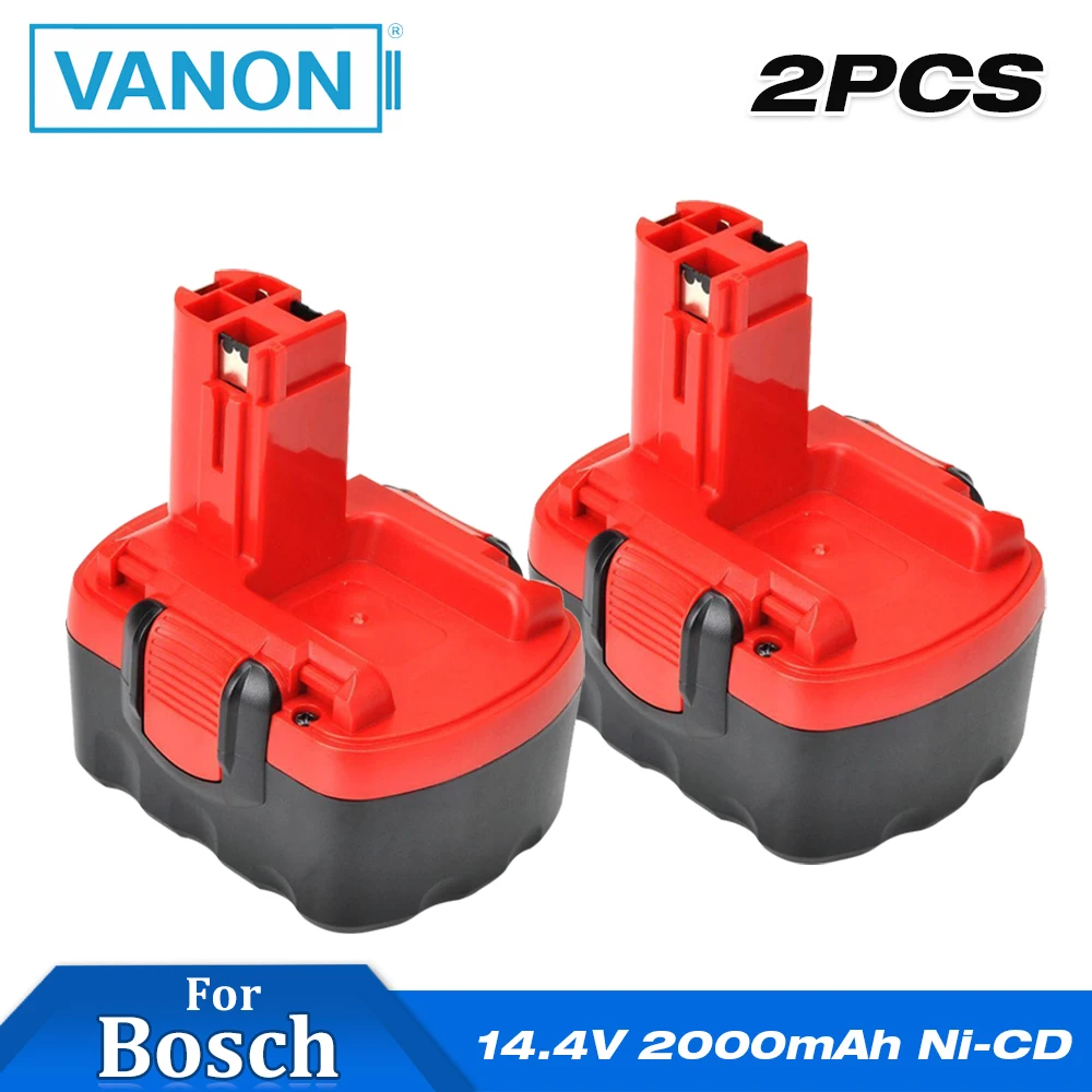 VANON 2 шт. 14 4 в 2000 мАч Ni CD перезаряжаемая батарея для Bosch BAT140 вольт Ач PSR аккумулятор