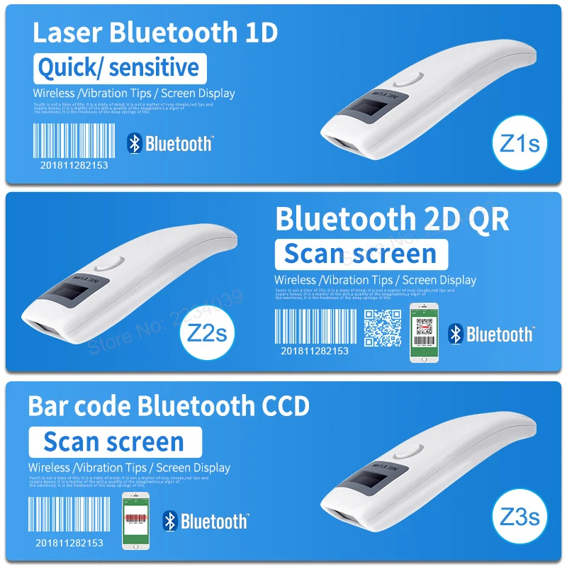 Беспроводной портативный сканер штрих кодов Bluetooth CCD Φ 1D с функцией сканирования