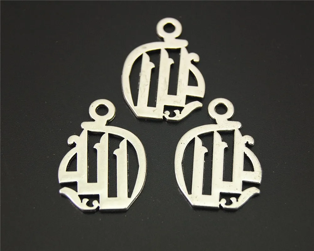 30Pcs Silver Color Allah Round Charm Pendant DIY Necklace Bracelet Bangle Findings 24x22Mm A2176 | Украшения и аксессуары