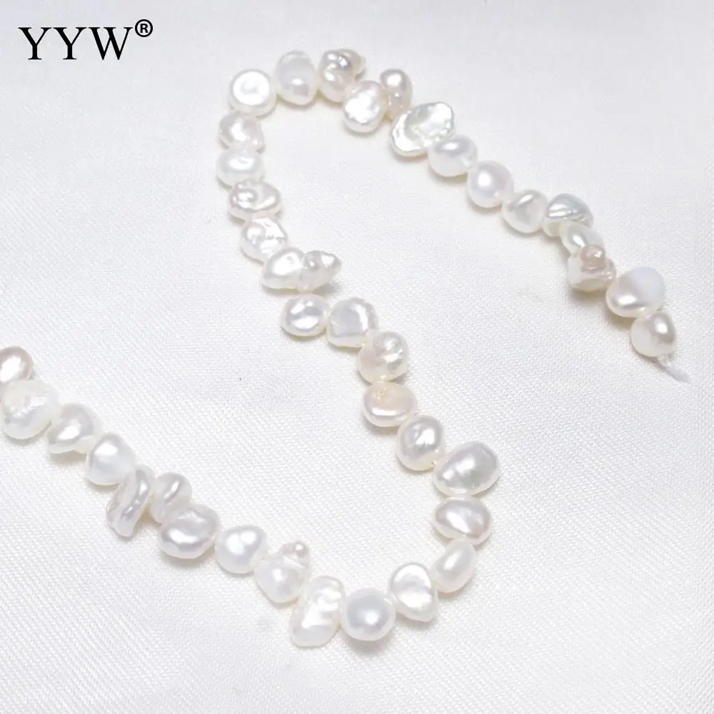 5-9mm White Irregular Cultured Freshwater Pearl Natural Stone Loose Beads For Gift Necklace Bracelet Jewelry Making Strand 15.1&quot |