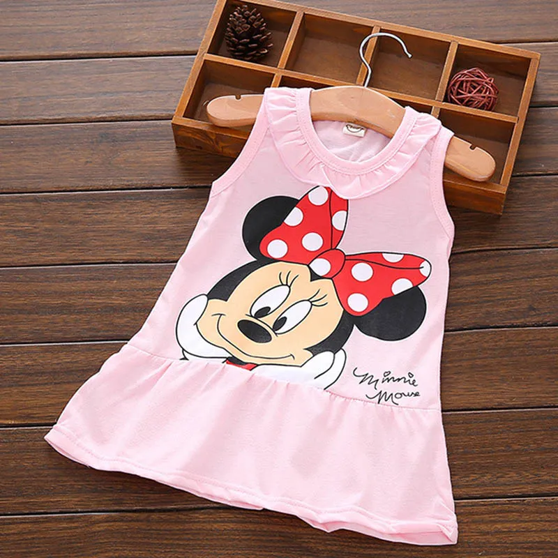 Платье для маленьких девочек Disney детское платье с Микки и Минни Одежда