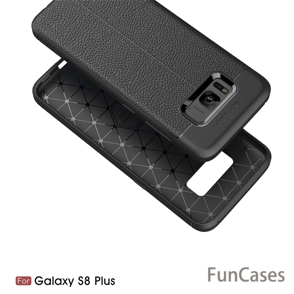 For Samsung Galaxy S8 Case Luxury TPU Silicone Imitation Leather back Cover for plus glaxy casa | Мобильные телефоны и