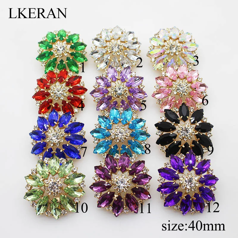 

2pcs/ 40mm Metal Round Acrylic Alloy Buttons Rhinestone Buttons for Clothes Handicraft Sewing Accessories