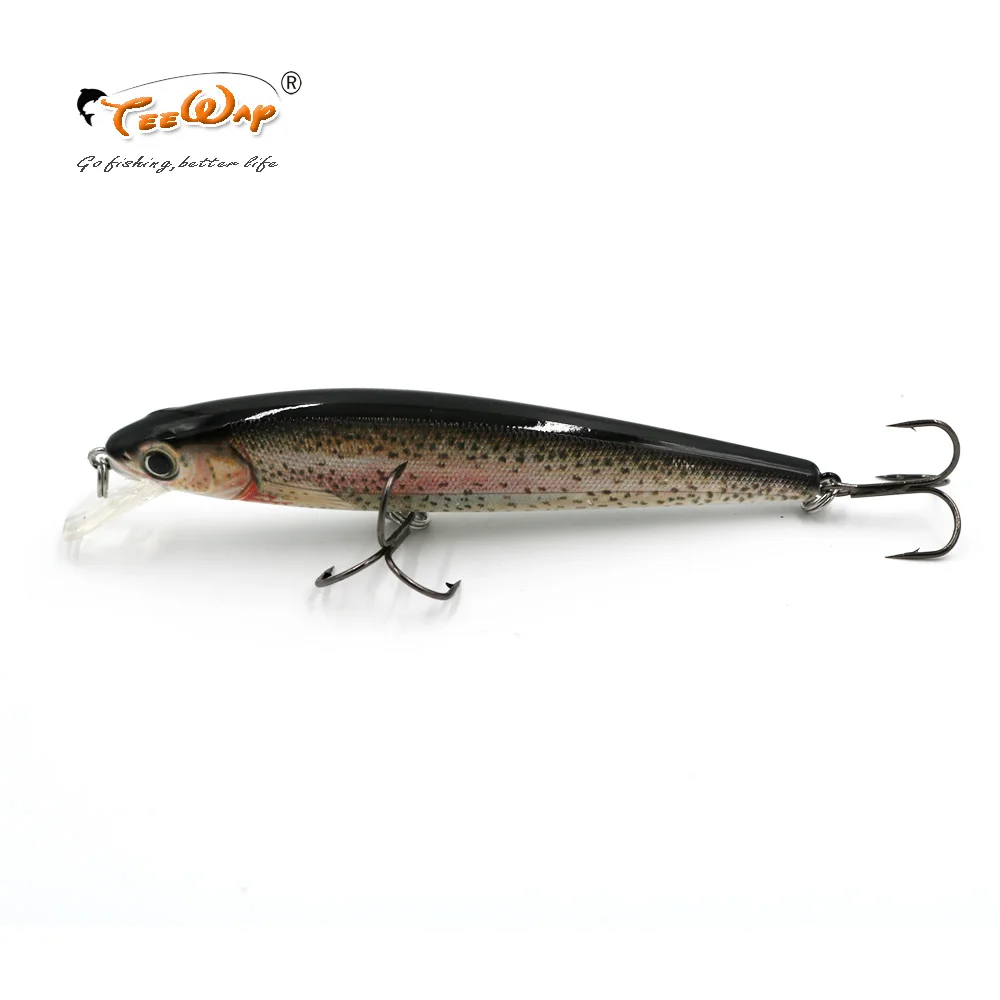 Teeway 1 шт./лот 11 см 12 г Рыболовная Приманка Minnow жесткая приманка с 2 рыболовными