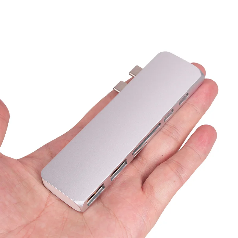 Концентратор Rovtop USB Type C адаптер 7 в 1 двойной порт док-станция для ноутбука MacBook Pro с