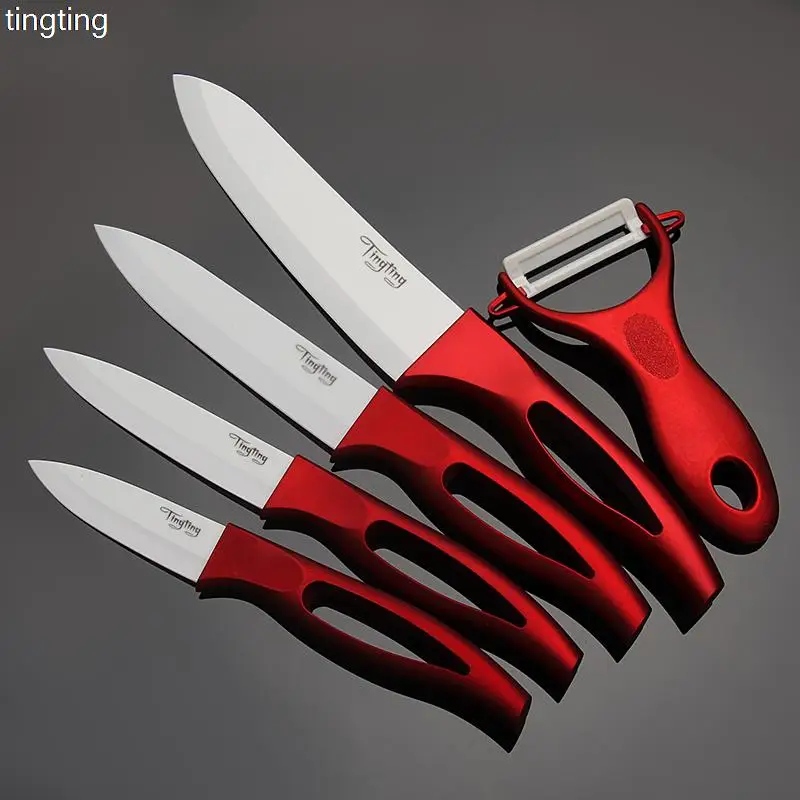 Tingitng керамических ножей 6 "5" 4 "3" с машинки и акриловые нож подставка
