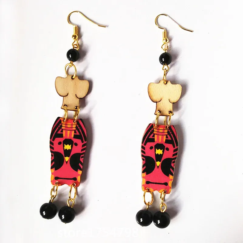 Новый стиль резьба по дереву серьги каменные бусы ручной работы личности