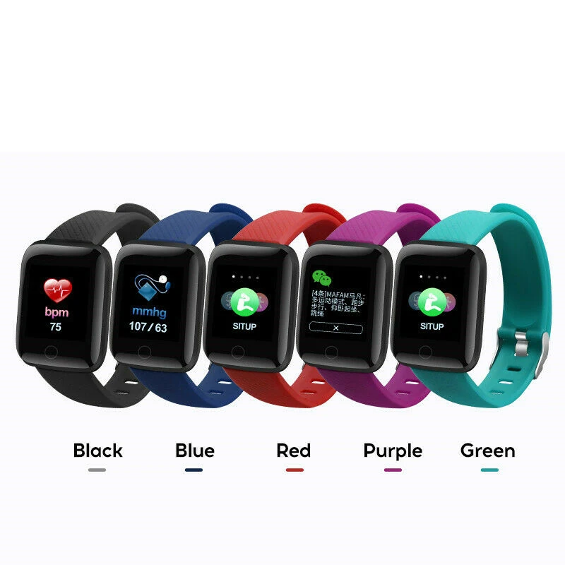 Bluetooth Смарт часы Фитнес сердечного ритма крови Давление монитор напоминание о