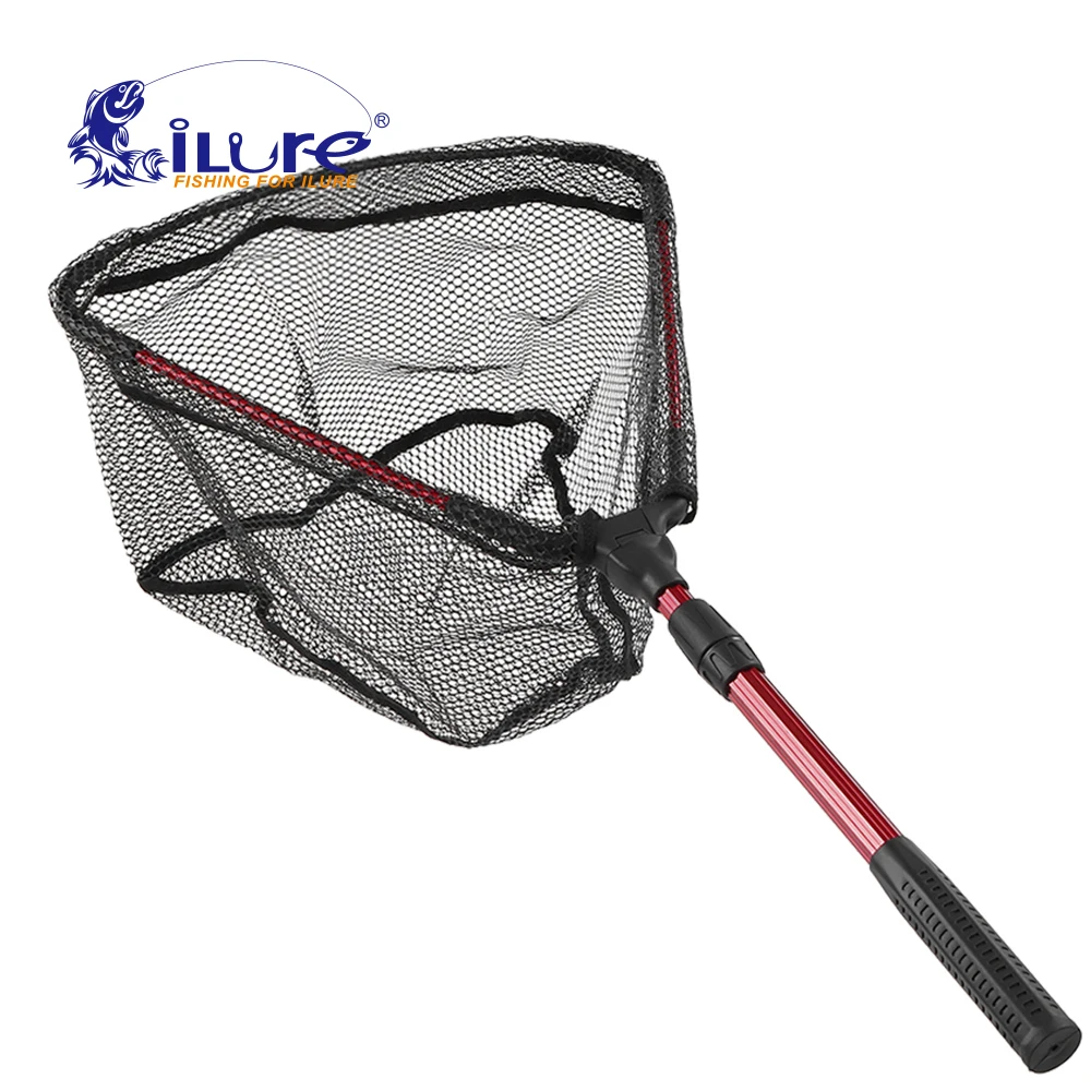 

ILure новый складной рыболовный сачок для ловли нахлыстом складная телескопическая алюминиевая ручка безопасный рыболовный инструмент