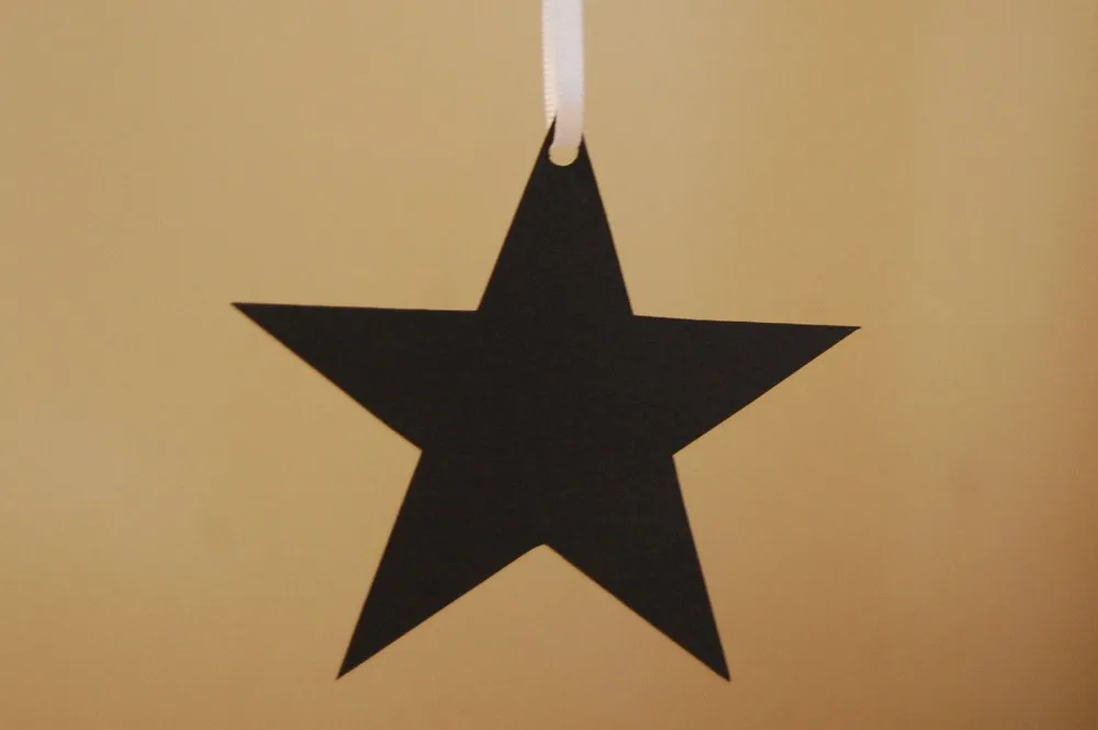 Лазерная резка 50 шт. Рождественская звезда бумажная карта этикетка подарочная Mark